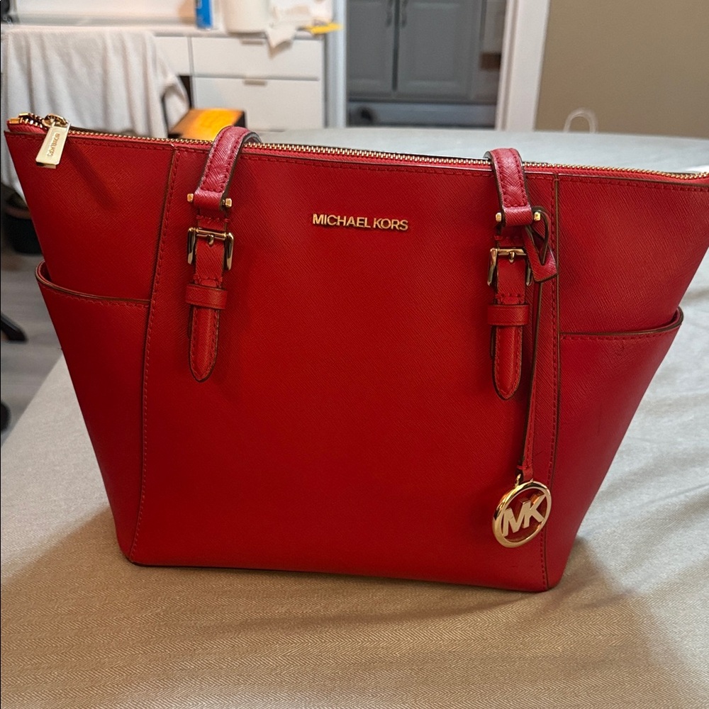 Michael Kors Red Tote Bag